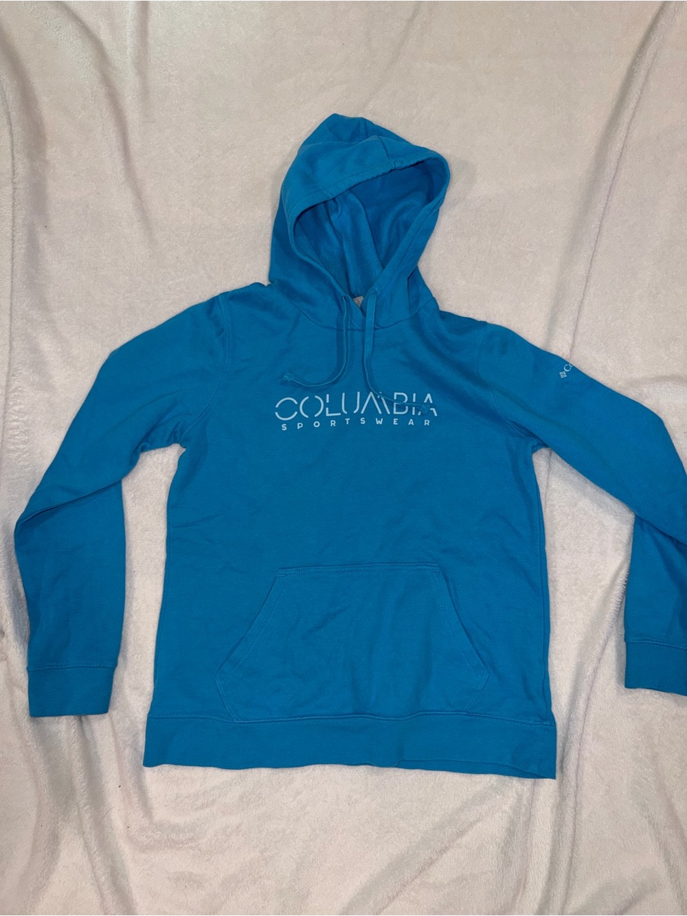 Columbia Bright Turquoise Blue Fleece Hoodie